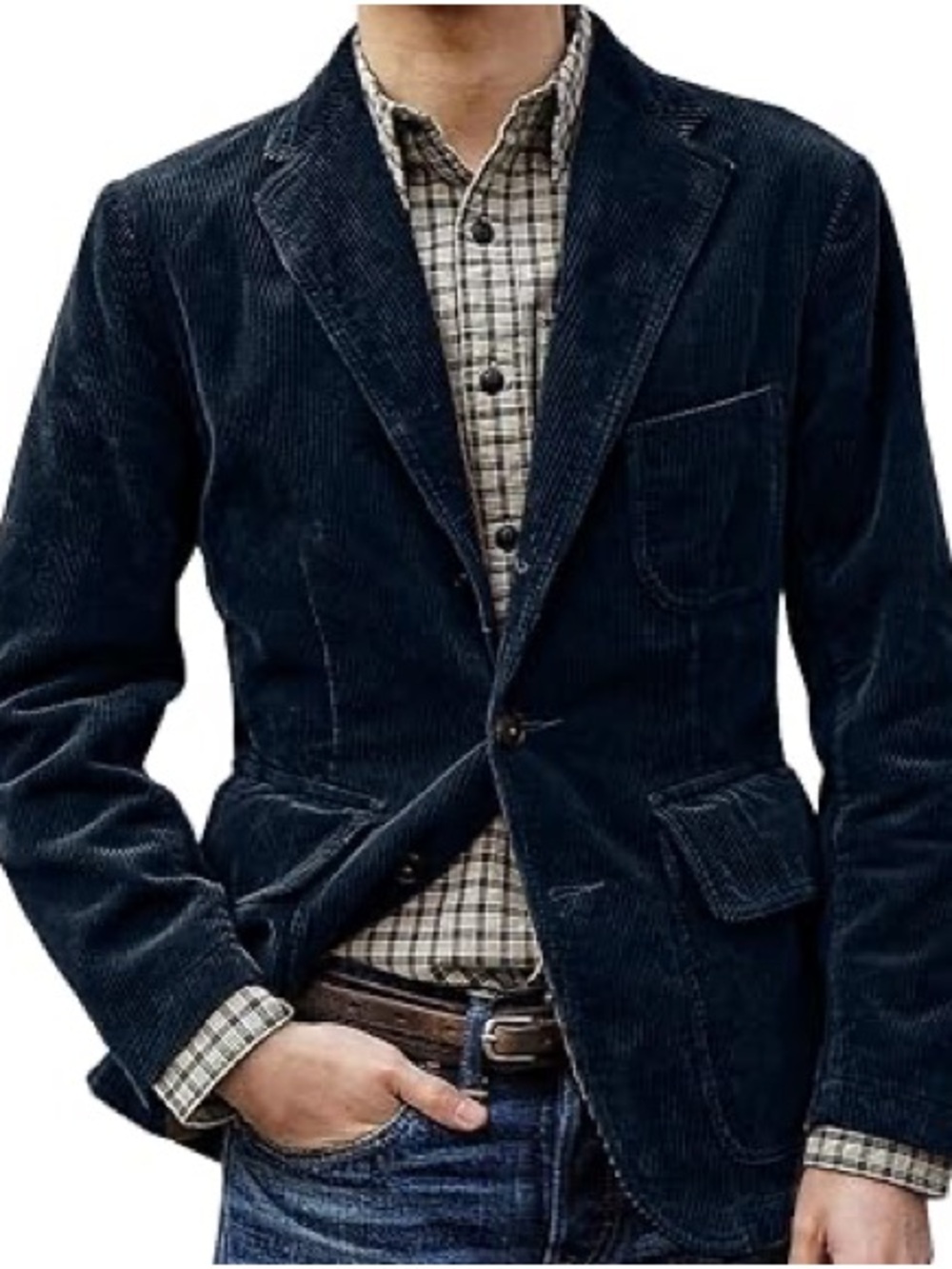 Eddie Bauer Corduroy Jacket Men's Retro Blazer Corduroy Leisure Suit
